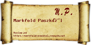 Markfeld Paszkál névjegykártya